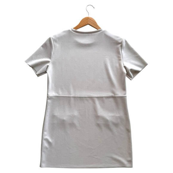 ZARA | Beige Faux Suede Mini Shirt Dress, Size L - Picture 8 of 12